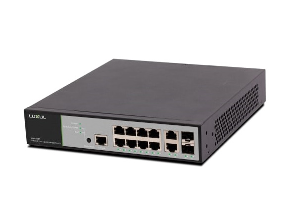 XMS-1208P 12 Port/ 8 PoE  Front-Facing Rackmount Switch by Luxul