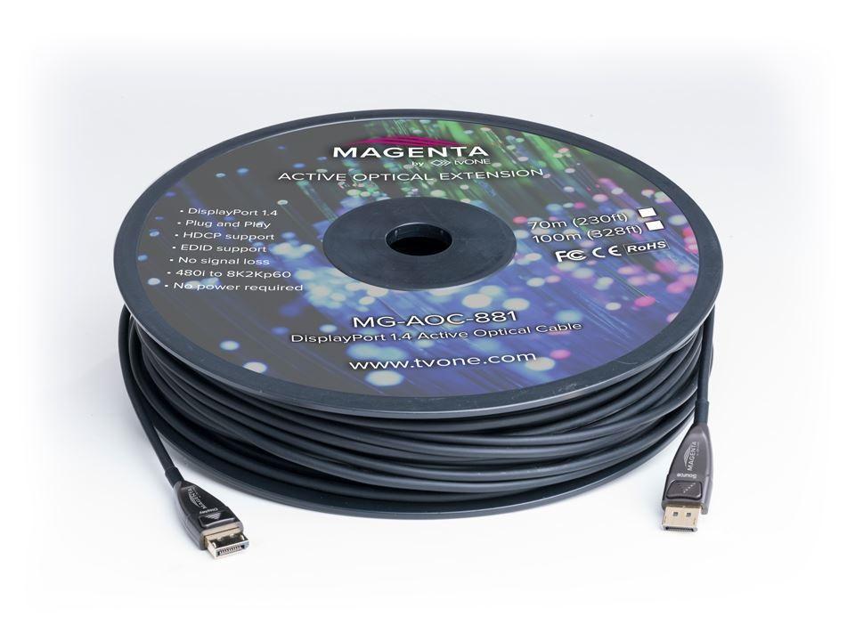 MG-AOC-881-100 328ft/100m DisplayPort 1.4 Active Optical Cable by Magenta Research