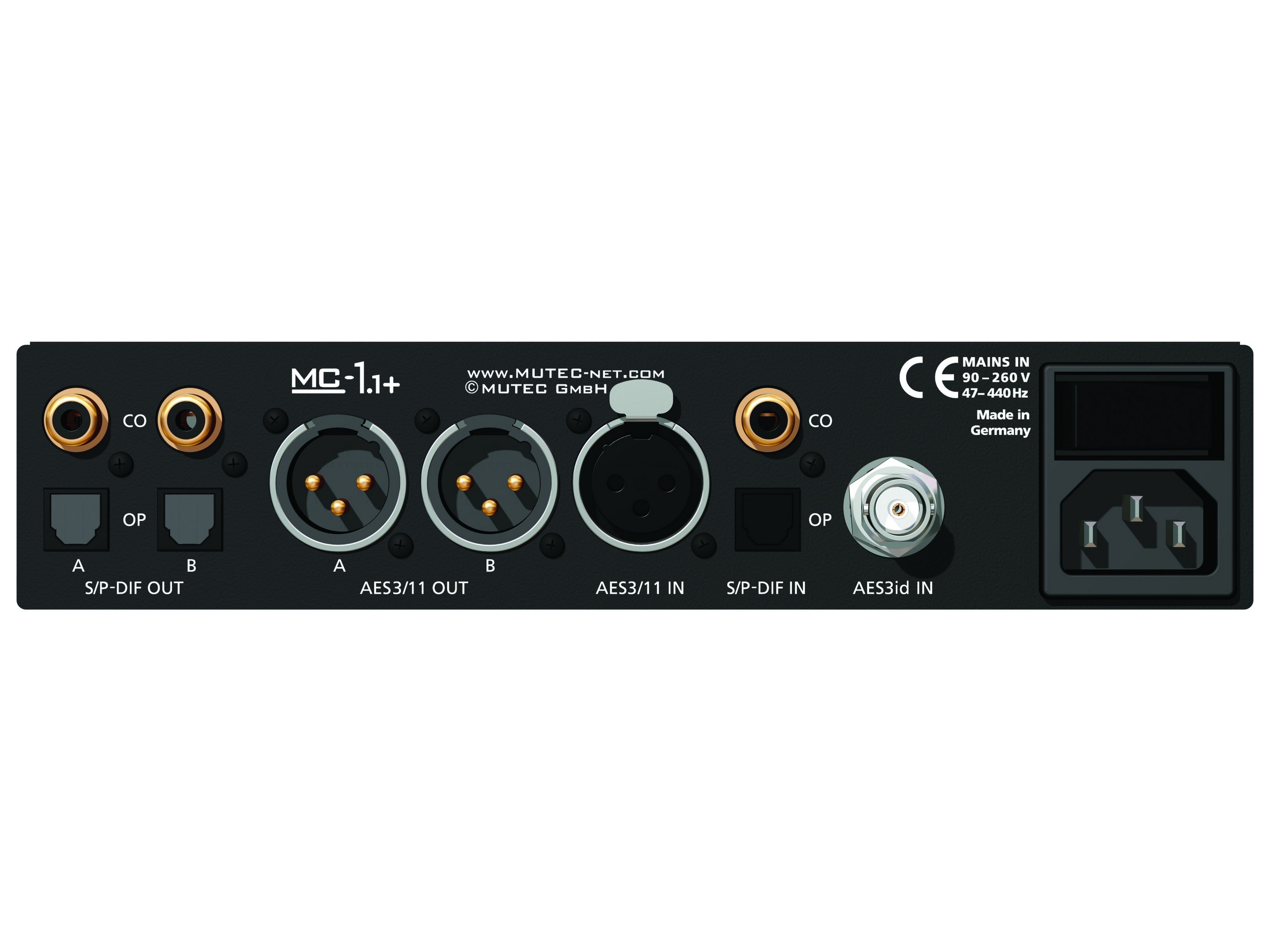 MC1.1  Bidirectional Audio Format Converter for AES3/AES3id and S/P-DIF by Mutec