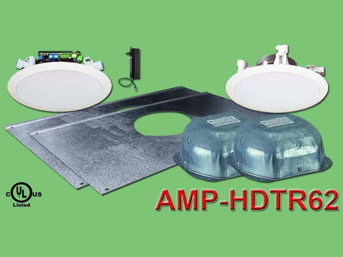 AMP-HDTR62 6 inch Three Source/Integratable Amplified/In Ceiling Speaker with Transformer/Tile Bridge/Backcan and IC6 Speaker by OWI