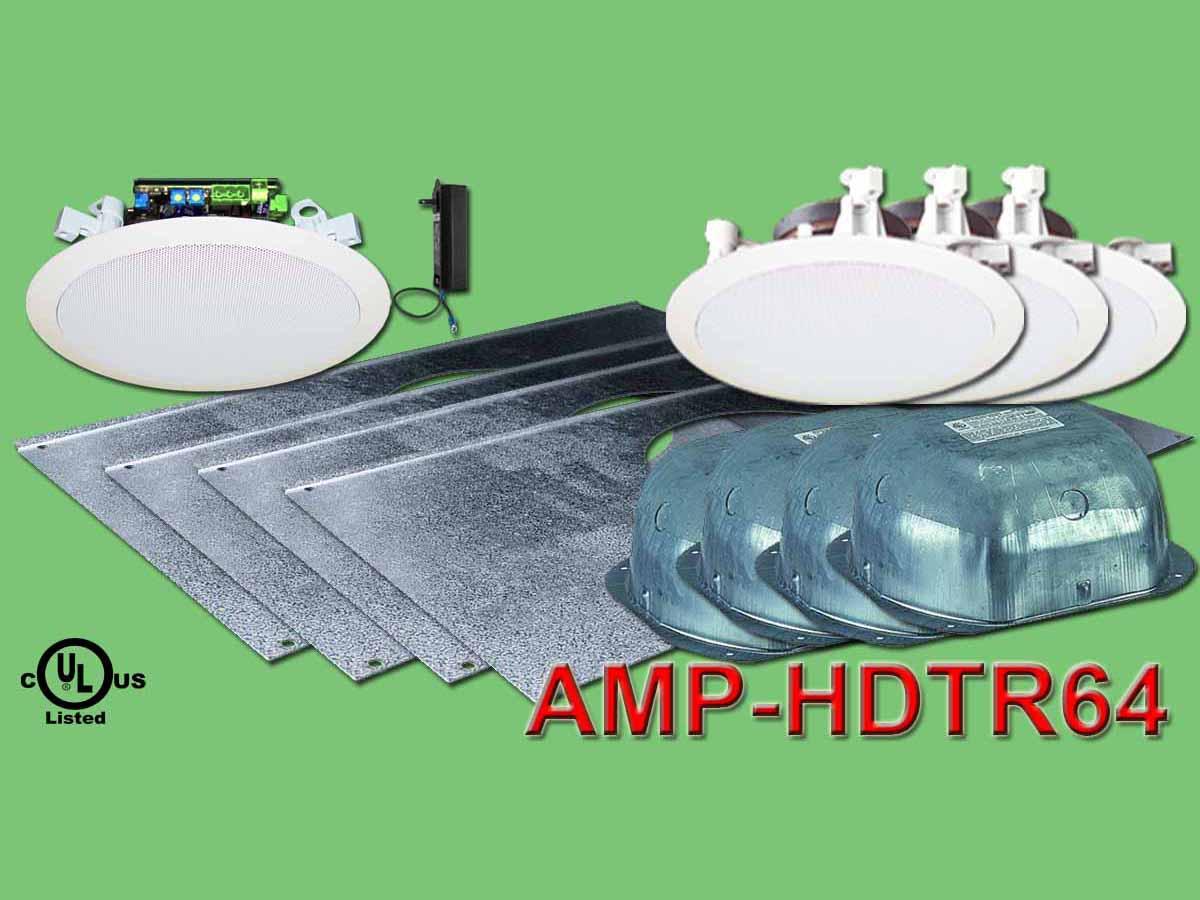 AMP-HDTR64 6 inch 3 Source/Integratable Amplified/In Ceiling Speaker with Transformer/Tile Bridge/Backcan/3x IC6 Speakers by OWI