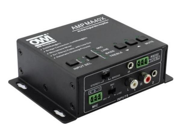 AMPMA40X Digital Mini Amplifier/Mic Mixer with Remote Control by OWI