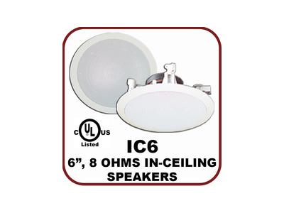 IC6 6.5 inch 8 Ohms 2-way In-ceiling Speaker/65Hz-20kHz by OWI