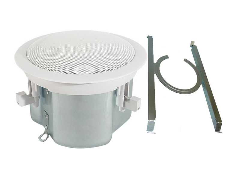 ICM4 8 Ohms 25/70/100V In-Ceiling Speaker with Built-In Backcan and Included T-bar Bracket by OWI