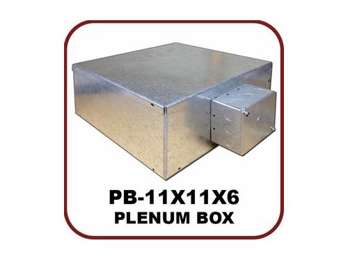 PB-11X11X6 UL/Plenum Rated Metal Box with duplex electrical outlet by OWI