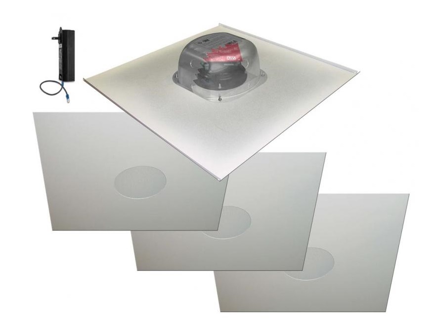 2X2VG-HDTR64 Series Two Source/Amplified/6.5inch/Drop Ceiling Speakers on a 2X2 Tile/Four Speaker Package by OWI