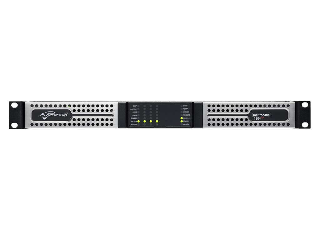 Quattrocanali 1204 DSP  1200W/4-Channel Flexible Amplifier with DSP and AES67 by Powersoft