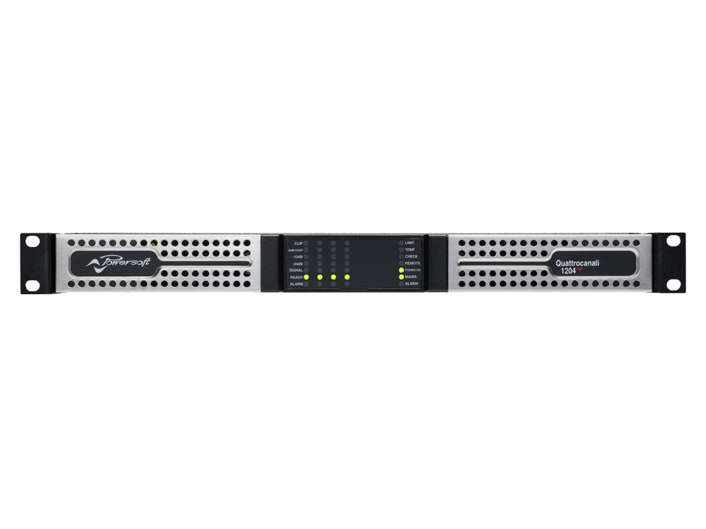 Quattrocanali 1204 DSP  D 1200W/4-Channel Flexible Amplifier with DSP and Dante by Powersoft
