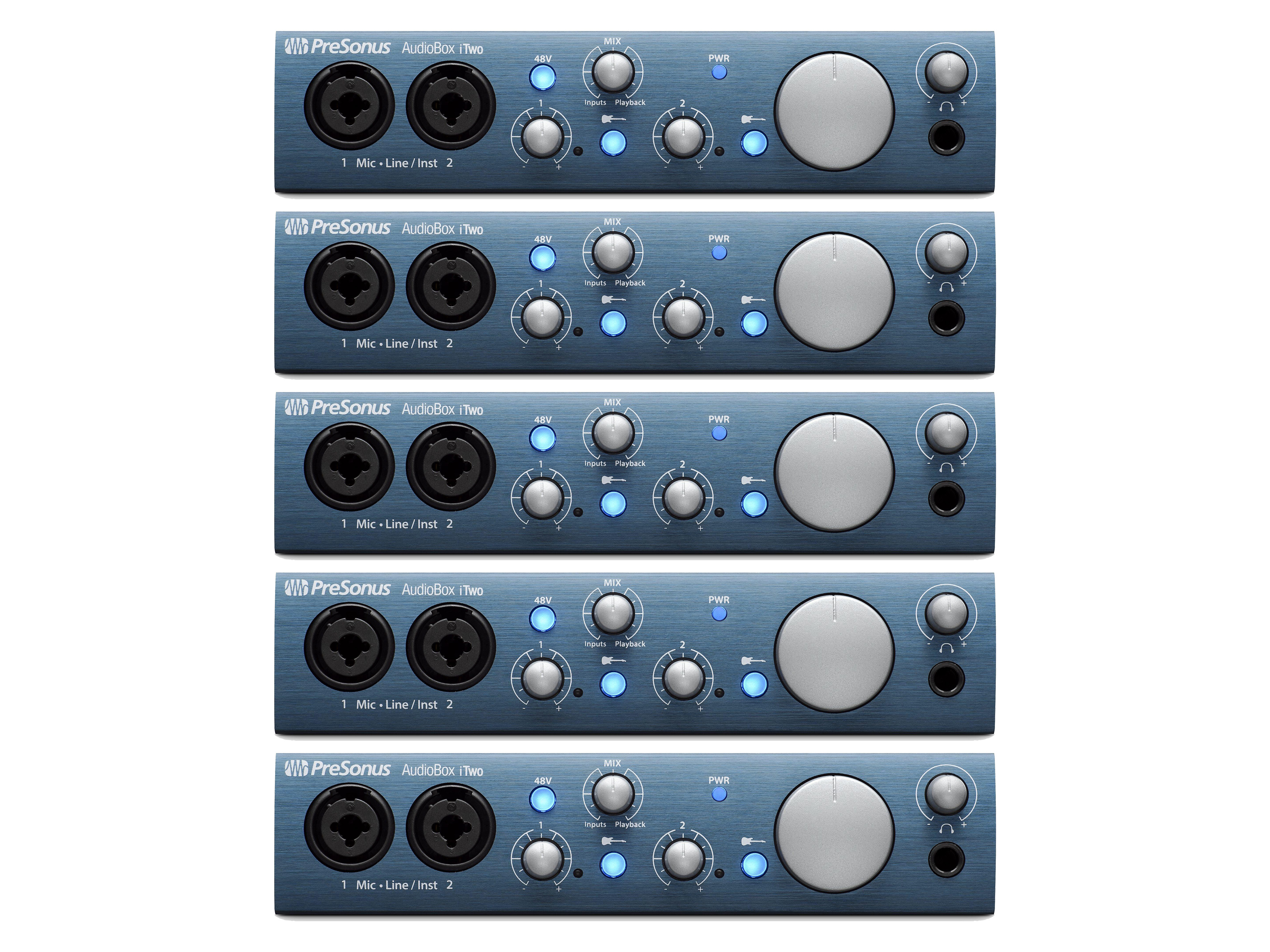 AudioBox iTwo (5) 2x2 USB 2.0 / iOS Interface with 2 Mic Inputs/Studio One Artist (5 Qty) by PreSonus