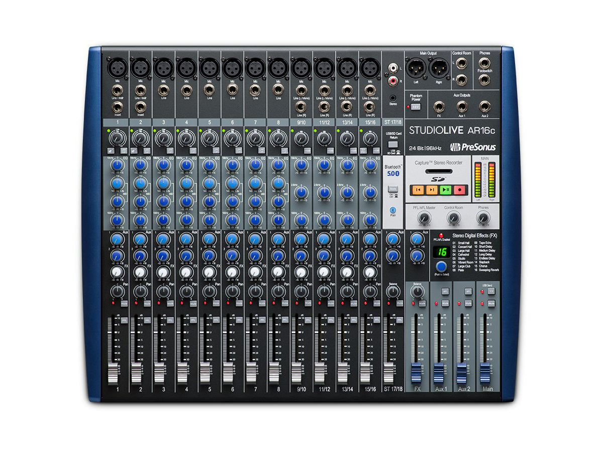 StudioLive AR16c 16 channel USB-C Compatible Audio Interface/Analog Mixer/Stereo SD Recorder by PreSonus