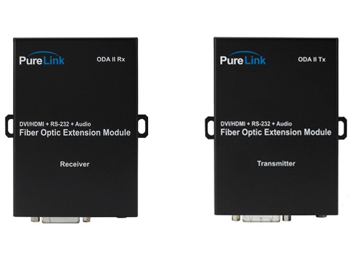 ODA II Tx/Rx DVI  Audio/RS-232 over 2 LC Fiber Extender (Transmitter/Receiver) Kit by PureLink