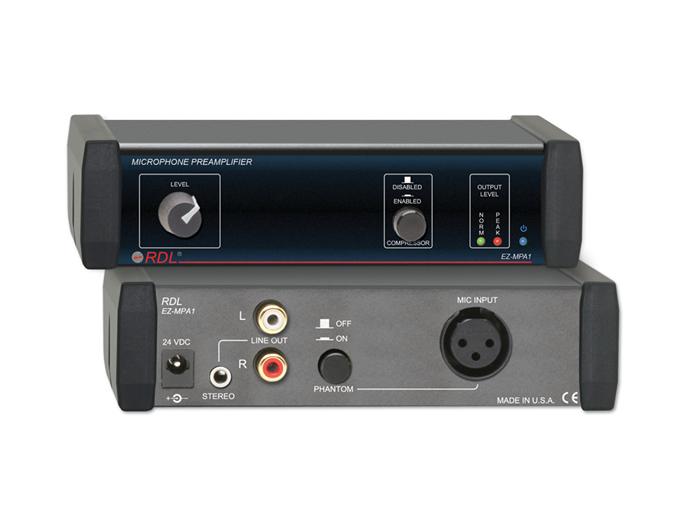 RDL EZ-MPA1X Microphone Preamplifier Stereo Output / Compressor