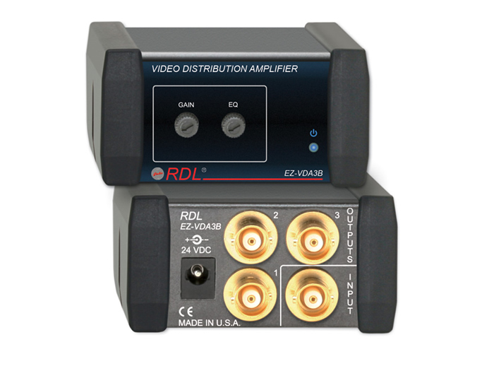 RDL EZ-VDA3BX 1x3 Composite Video Distribution Amplifier BNC 75ohm