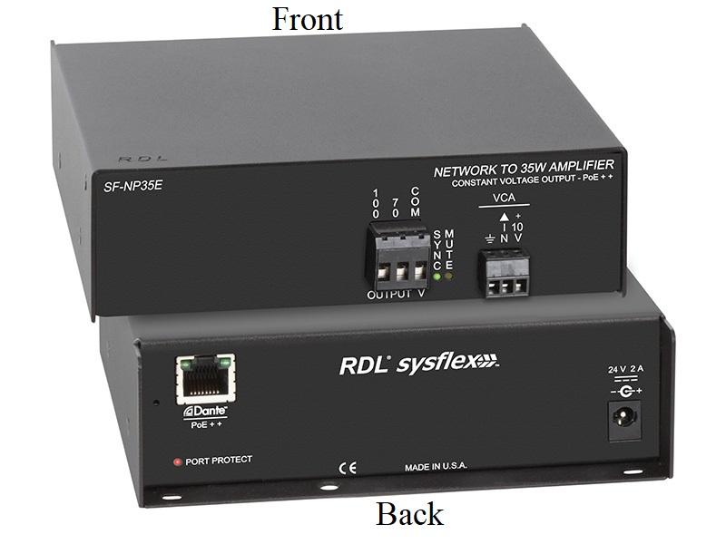 SF-NP35E PoE plus/ Network to 35 W Mono Audio Amplifier/70 or 100 V by RDL