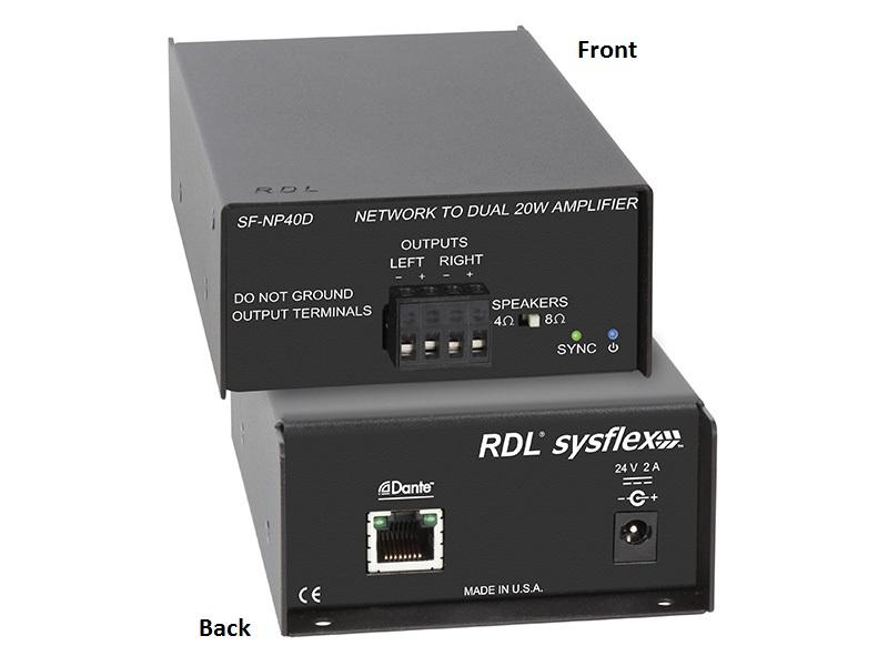 SF-NP40DE Network to 40 Watt Stereo Power Amplifier/Dante/Export Model by RDL