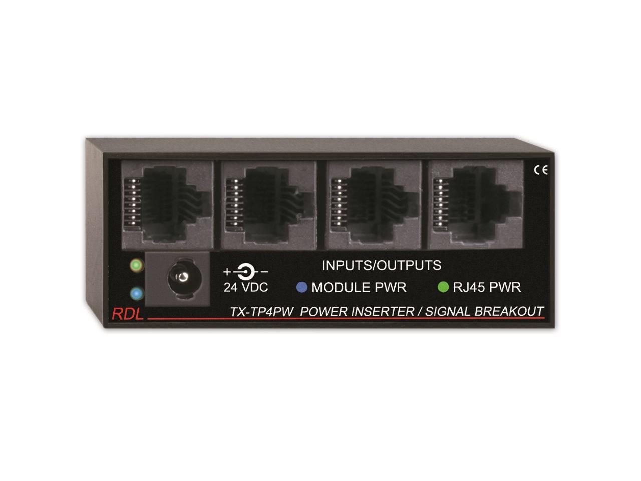 TX-TP4PW Power Inserter/Signal Breakout - Twisted Pair Format-A by RDL