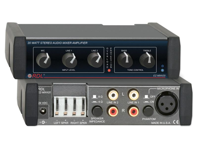 EZ-MXA20 20 Watt Stereo Audio Mixer Amplifier with EQ by RDL
