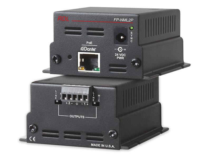 FP-NML2P Network to Mic/Line Interface/2 Balanced Mic/Line Outputs with PoE by RDL