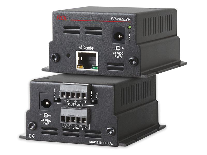FP-NML2V Network to Mic/Line Interface with VCA/2 Balanced Mic/Line Outputs by RDL