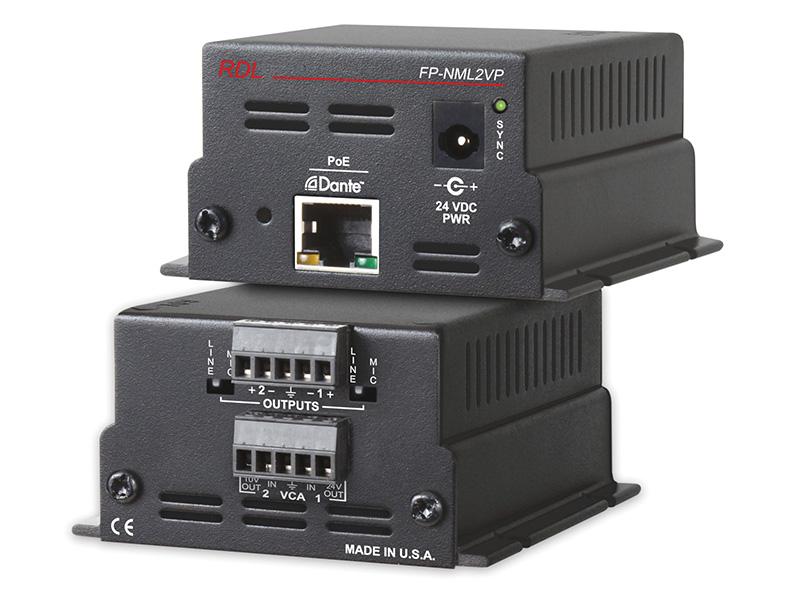 FP-NML2VP Network to Mic/Line Interface with VCA/2 Balanced Mic/Line Out and PoE by RDL