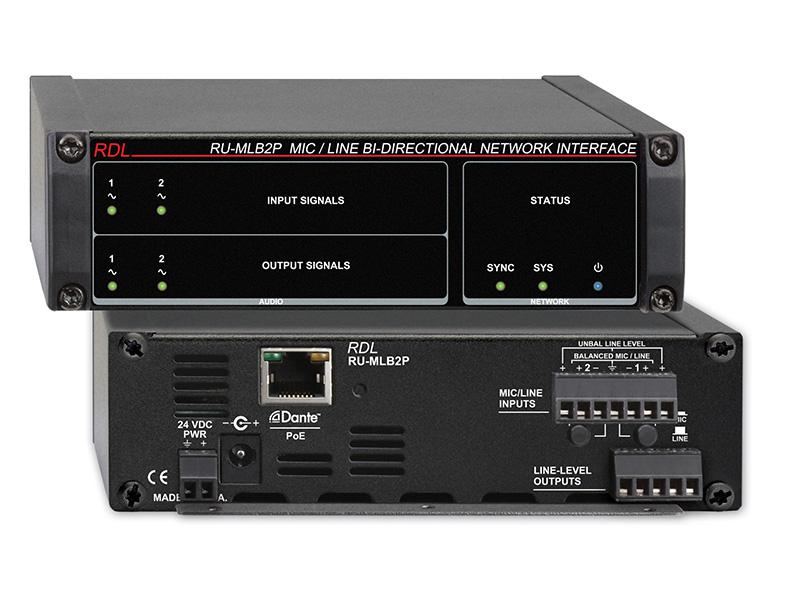 RU-MLB2P 2x2 Mic/Line Bi-Directional Network Interface with PoE by RDL