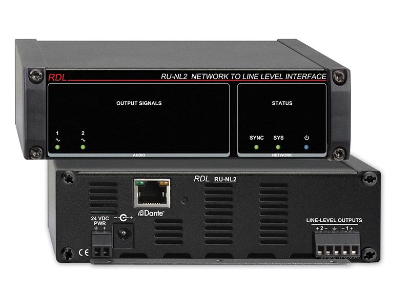 RU-NL2 Network to Line Level Interface/Dante In/2 Balanced Line Out by RDL