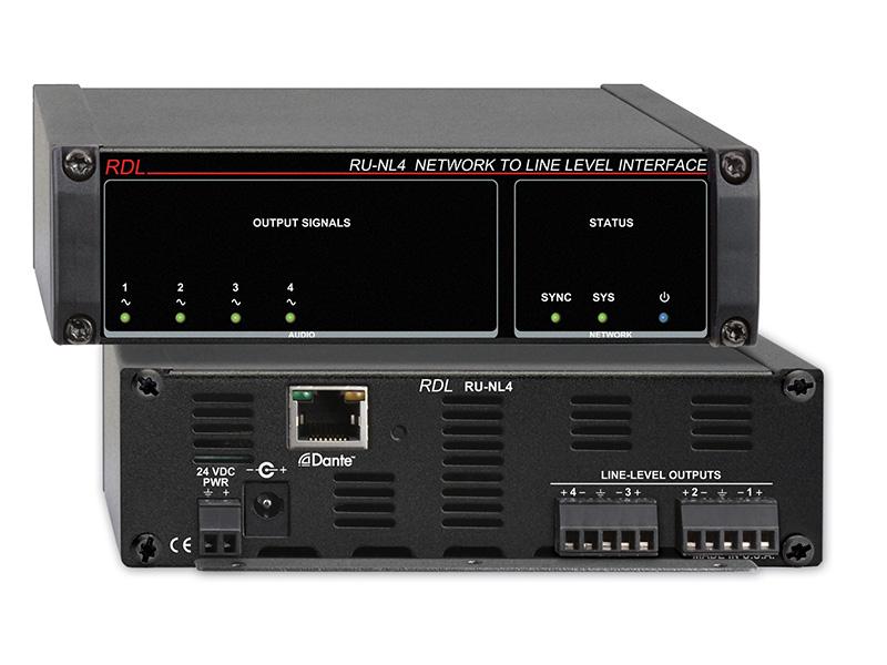 RU-NL4 Network to Line Level Interface/Dante In/4 Balanced Line Out by RDL