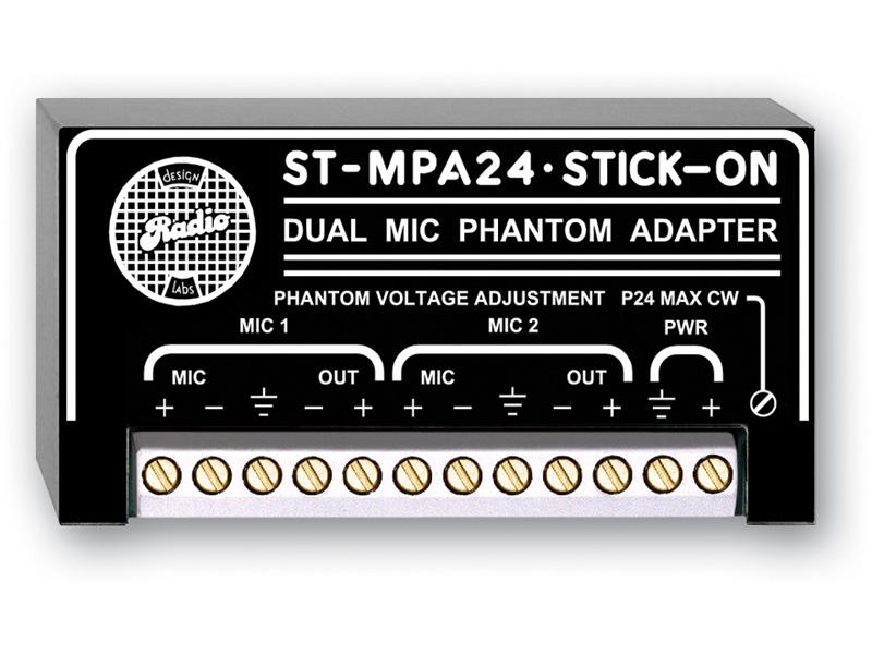 ST-MPA24 2 Channel Microphone 24 V Phantom Adapter by RDL