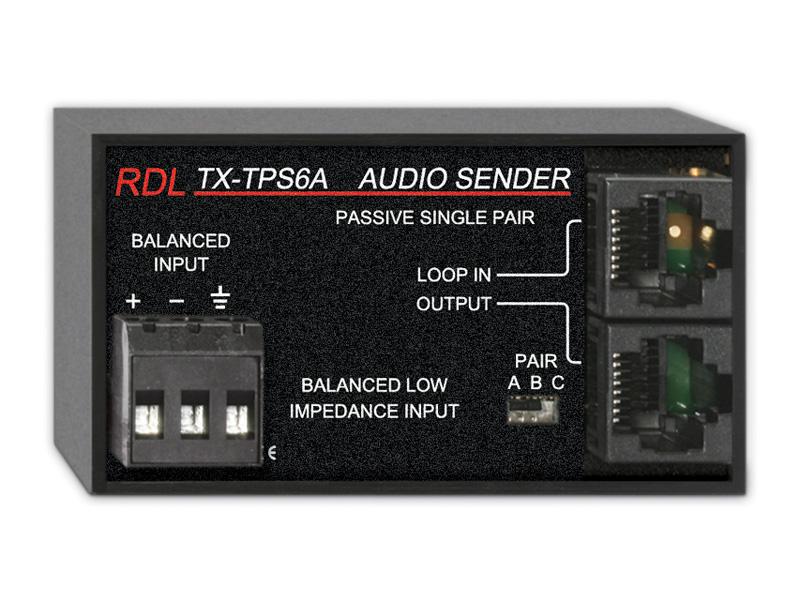 TX-TPS6A Passive 1-Pair Extender (Transmitter)/Format-A/balanced line output by RDL