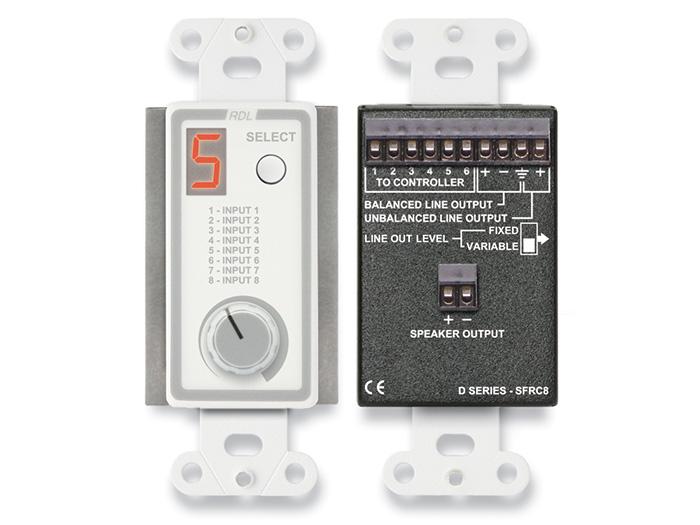 D-SFRC8 Room Control Station for SourceFlex Distributed Audio System by RDL