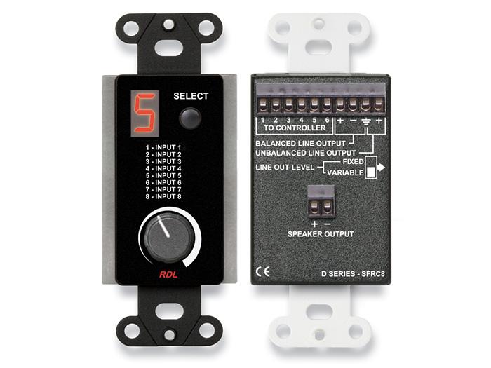 DB-SFRC8 Room Control Station for SourceFlex Distributed Audio System/Black by RDL