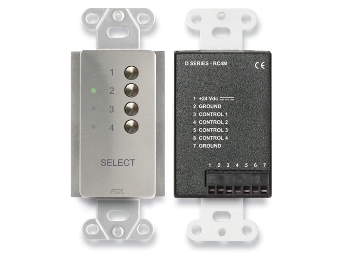 DS-RC4M 4 Channel Remote Control for RU-ASX4D and RU-ASX4DR/Stainless by RDL