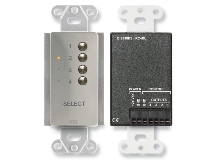 DS-RC4RU 4 Channel Remote Control for RACK-Ups/stainless steel by RDL