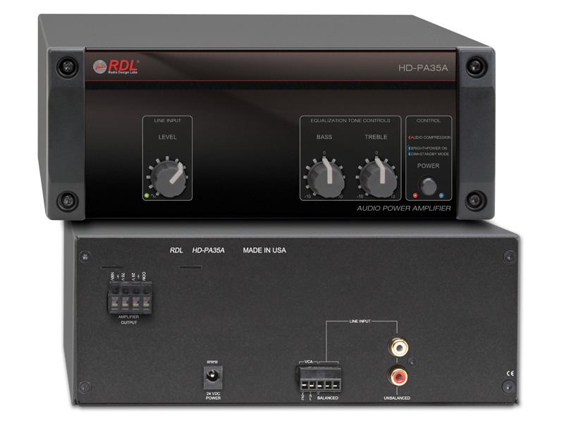HD-PA35A 25/70/100 V Outputs/35 Watt Audio Power Amplifier by RDL
