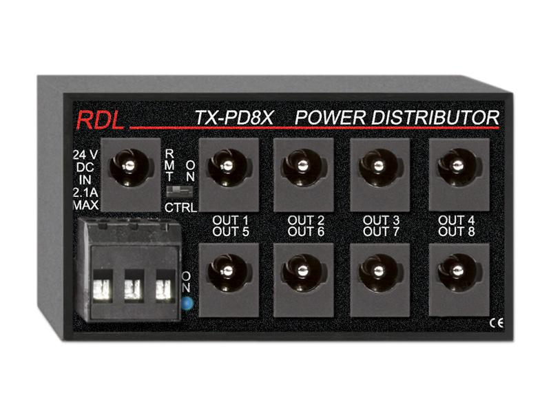 TX-PD8X 1x8 24 Vdc Switching Power Supply Distributor by RDL