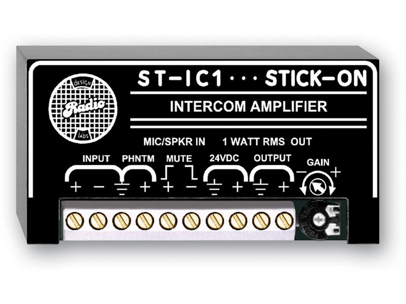 ST-IC1 Intercom Amplifier with Push to Talk/1 Input/Output and 2 Muting Control Terminals by RDL