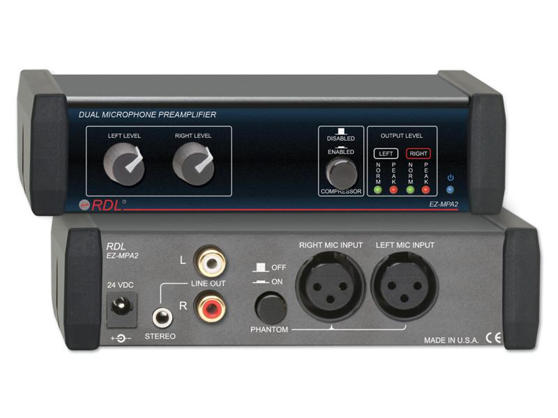 EZ-MPA2 Dual Microphone Preamplifier - Stereo Output with Compressors by RDL