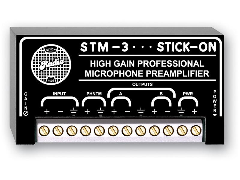 STM-3 High Gain Microphone Preamplifier - 35 to 75 dB Gain by RDL