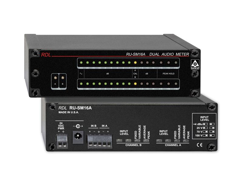 RU-SM16A 2 Channel Audio Meter - Average/Peak/Hold by RDL