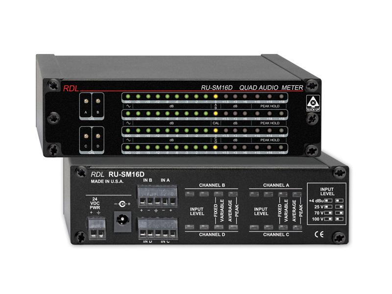 RU-SM16D 4 Channel Audio Meter - Average/Peak/Hold by RDL