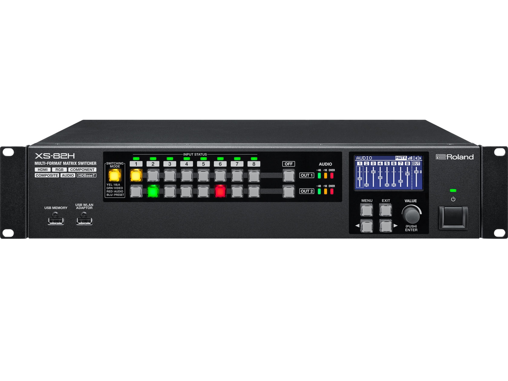 XS-82H 8-in x 2-out Multi-Format AV Matrix Switcher by Roland