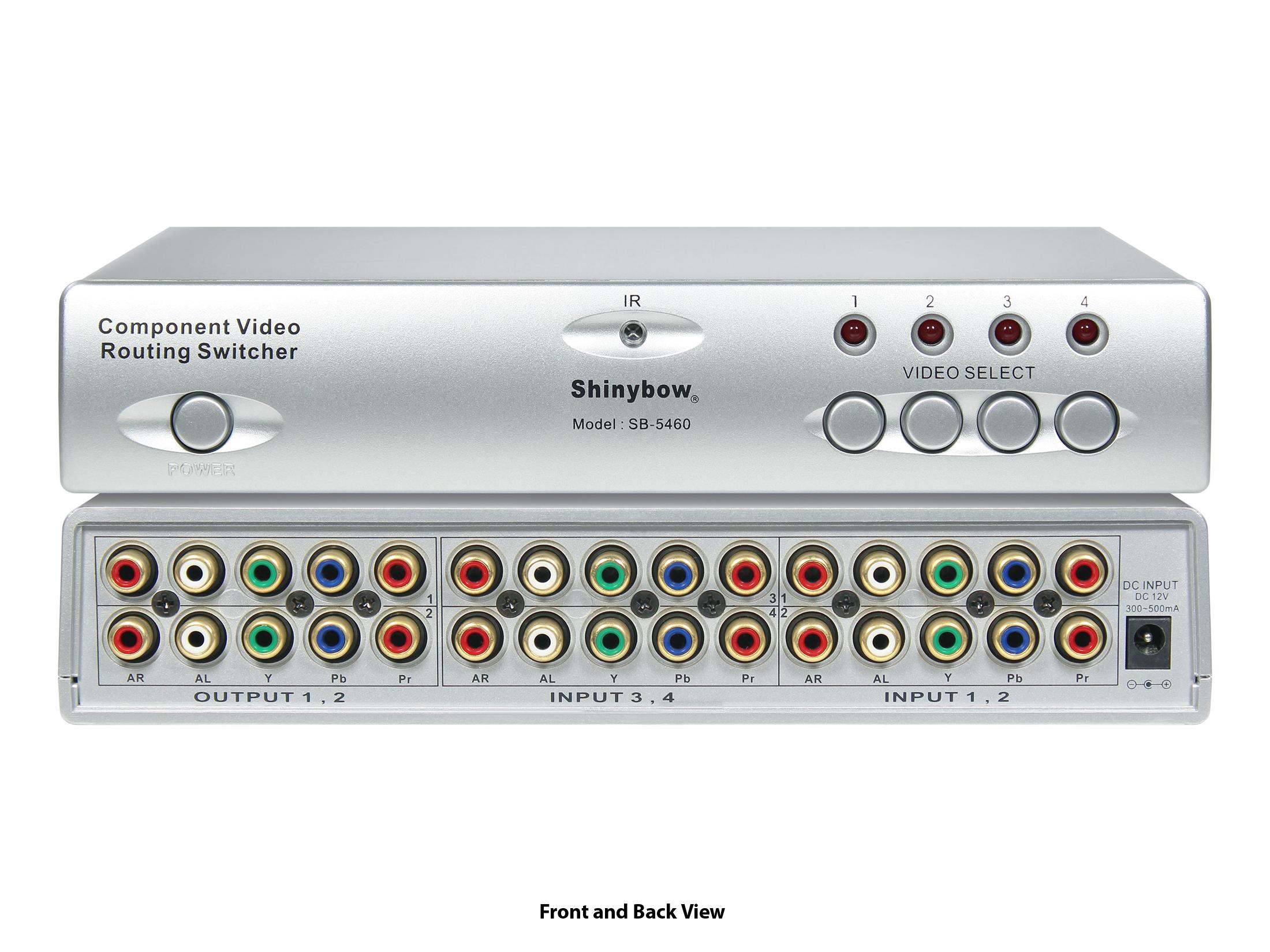 SB-5460 4x2 Component Routing Switcher( IR) - 230Mhz by Shinybow