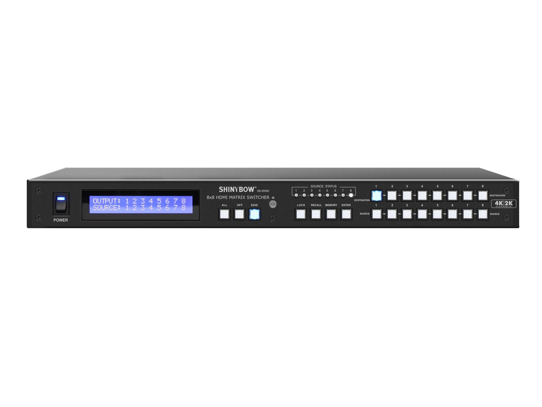 SB-5688Kp 8x8 UHD 4K2K HDMI Matrix Routing Switch w Full EDID Management/Learning/Preview Port by Shinybow