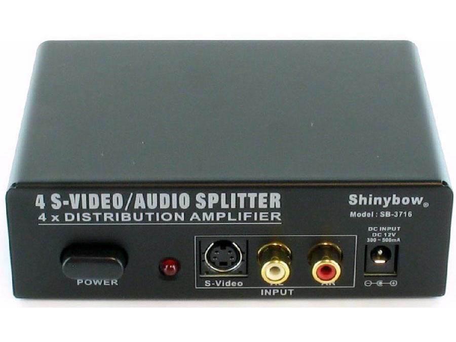 SB-3716-b 1x4 S-VIDEO plus AUDIO DISTRIBUTION AMPLIFIER SPLITTER by Shinybow