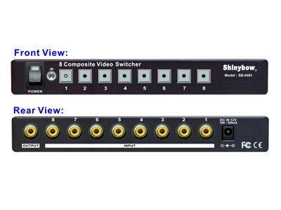SB-5440 8x1 Composite Video Switcher by Shinybow