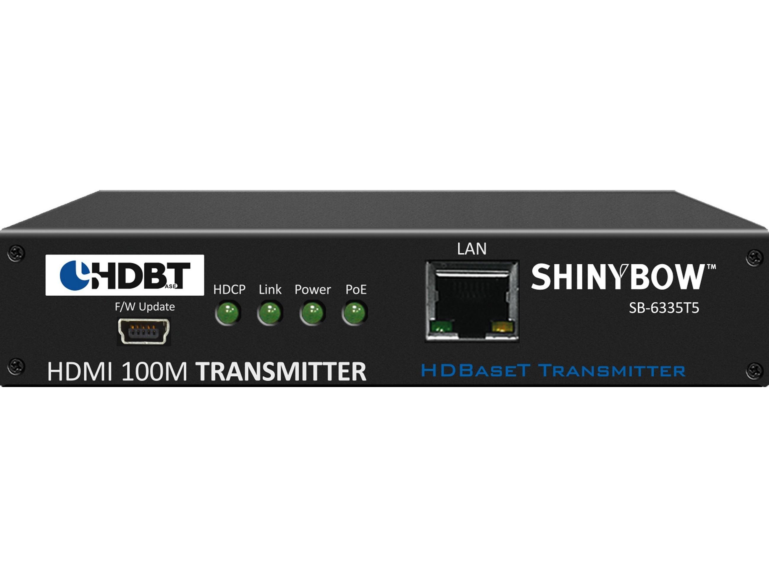 SB-6335T5-b 5 play HDBaseT PoH Extender (Transmitter) 330Ft with 2-way IR/RS-232 by Shinybow