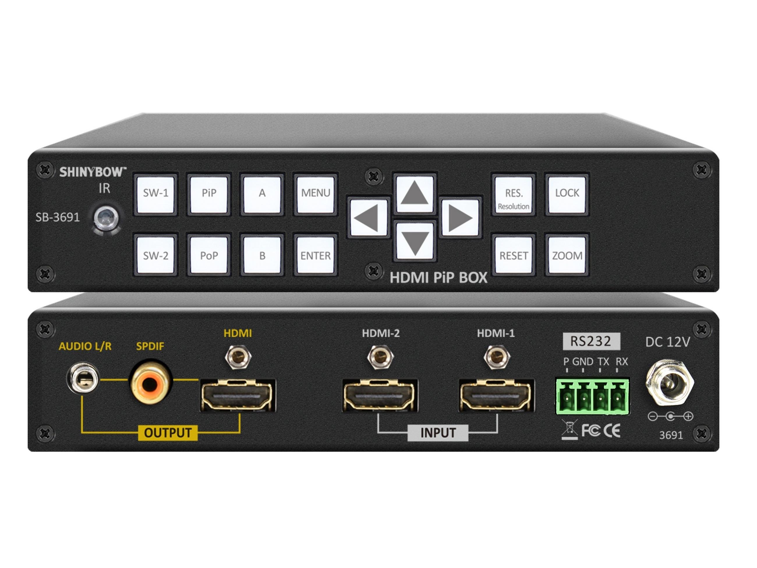SB-3691-b 2x1 HDMI PiP/PoP Selector Switch Scaler by Shinybow
