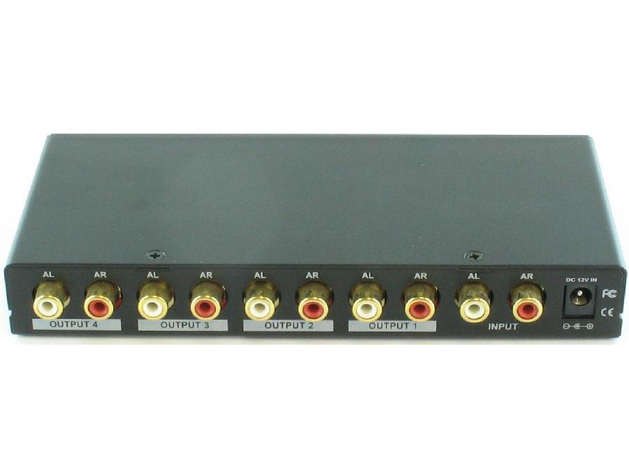 SB-3705 1x4 Stereo Audio Distribution Amplifier Splitter by Shinybow