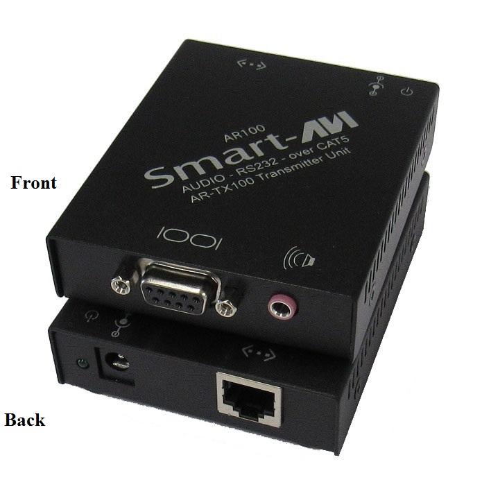 AR-100S RS-232 and Stereo Sound CAT5 Extender (Transmitter/Receiver) Kit up to 3000ft by Smartavi