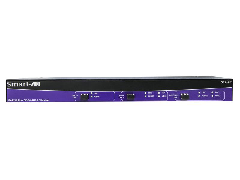 SFX-2P-M-S 2-Port DVI-D/USB 2.0 Fiber Optic Extender (Transmitter/Receiver) Kit (1500ft/DDC) by Smartavi